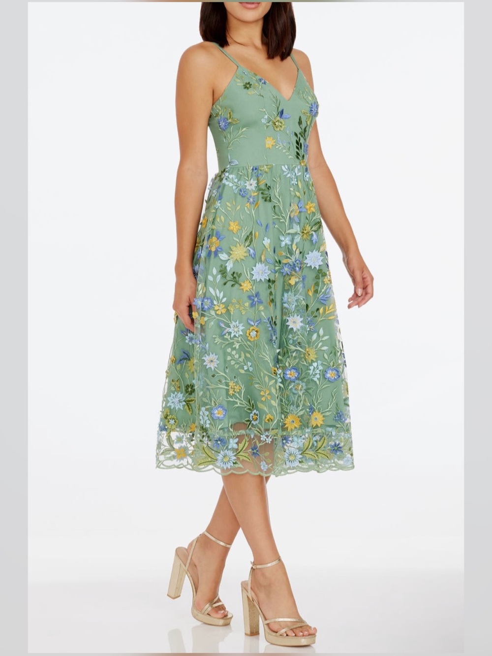 Dress the Population Maren Floral Embroidery Cocktail Dress - Size S - Picture 3 of 4
